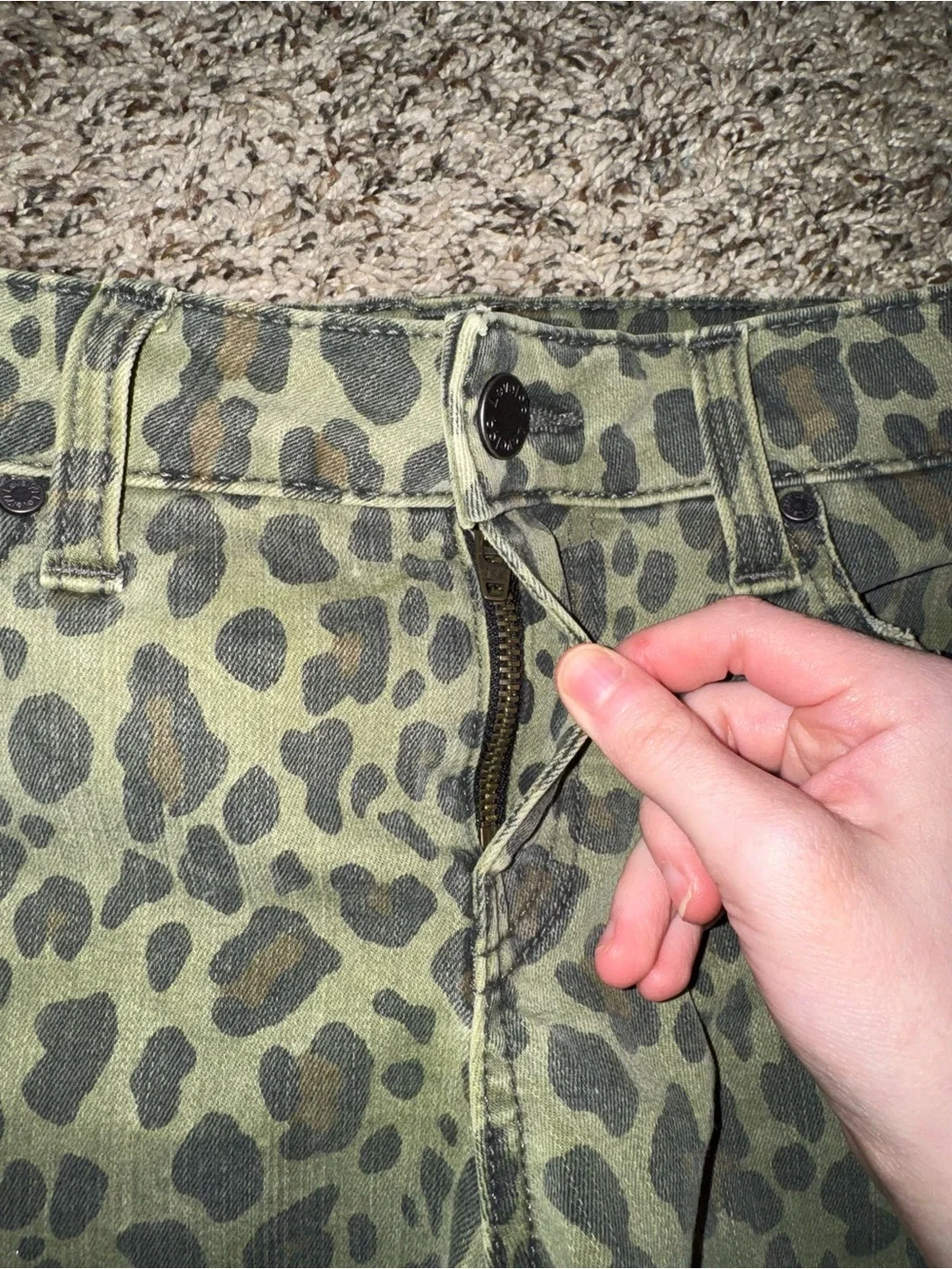 Level 99 Leopard Print Olive Women's Shorts